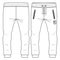 Men Boys Jogger Pant fashion flat sketch template. Technical Fashion Illustration. Knit Fleece CAD