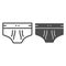 Men briefs line and glyph icon. Men underware vector illustration isolated on white. Underpants outline style design