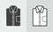 Men business shirt line icon on a background. Linear symbol. Outline sign.