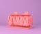 Men cloth shelf, store shelf, shop stand with hanger and clothes in a purple and pink flat, single color background, 3d rendering