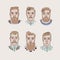 Men with different hairstyles, beards and mustaches