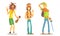Men of Different Subcultures Set, Hippie, Rastafarian, Tolkienist Male Characters Vector Illustration
