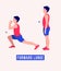 Men doing Lunges exercise, Men workout fitness, aerobic and exercises. Vector Illustration.