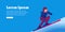 men doing sports exercises on a snowboard. Vector graphic illustration. para-alpine skiing