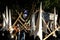 Men in dress with candles,Holy week, Malaga, Spain