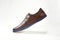 Men fashion brown shoe leather over white background. Pair casual stylish footwear