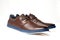 Men fashion brown shoe leather over white background. Pair casual stylish footwear