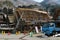 Men fixing Shirakawago traditional houses