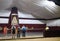 Men in front of the icon of the virgin of Rocio during the pilgrimage