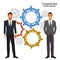 Men gear teamwork corporate business