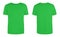 Men green blank T-shirt template,from two sides, natural shape on invisible mannequin, for your design mockup for print, isolated