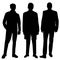men, guys black silhouette, on white background, isolated