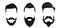 Men hair and moustache styling. Vintage gentleman haircut, beauty beard and fashion mustaches styles vector illustration