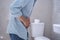 Men have contraction and stomach pain. diarrhea concept