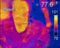 Men infrared photo shows temperature differences in various locations, research and science