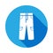 Men jeans or pants icon with long shadow. Signs and symbols can be used for web, logo, mobile app, UI, UX