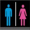 Men and Lady restroom sign