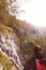 Men looking at the todtnauer waterfall, black forest