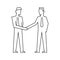 Men make a deal. Businessmen make handshake