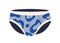 Men panties, briefs. Male underwear, pants design with abstract print. Mens underclothing, modern guys underpants. Flat