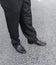 Men pants and shoes. Legs of businessmen. businessman in black