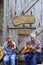 Men perform instruments at Ulster American Folk Park in Northern Ireland