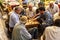 Men playing boardgames