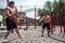 Men with rope, functional training
