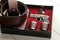 Men`s Accessories. men`s style. Male set in the box. flask, glasses. lighter and belt