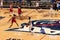 Men`s Basketball NCAA College Championship. FAU Owls Menâ€™s basketball team defeats UIC Flames. Basketball Players on basketball