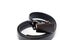 Men\\\'s black leather trouser belt with metal clasp