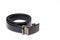 Men\\\'s black leather trouser belt with metal clasp