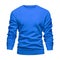 Men`s blank mockup blue sweatshirt wavy concept with long sleeves isolated white background. Front view empty template pullover