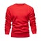 Men`s blank mockup red sweatshirt wavy concept with long sleeves isolated white background. Front view empty template pullover