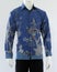 Men\'s blue batik shirt with long sleeves, looks dashing and neat