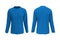men's blue longsleeve t-shirt mockup in front and back views, design presentation for print, 3d illustration, 3d rendering