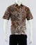 Men\'s brown batik shirt with short sleeves