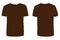 Men`s brown dark chocolate blank T-shirt template