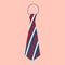 Men\\\'s business tie with white and red stripes. Element of clothing, accessory. Vector hand drawn illustration
