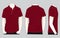 Men's crimson short sleeves polo shirt template vector
