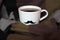Men`s cup with mustaches on a background military February 23