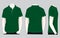 Men's dark green short sleeves polo shirt template vector
