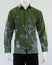 Men\'s green batik shirt with long sleeves, looks dashing and neat