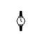 Men's hand classic wrist watch icon. Isolated wristwatch black illustration. eps 10