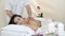 Men\'s hands doing massage girl back