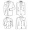 Men`s jacket. Ceremonial men`s suit, tuxedo. Vector.