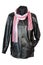 Men\'s leather jacket with a scarf