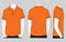 Men's orange short sleeves polo shirt template vector