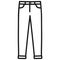 Men`s pants outlined icon in white background