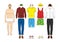 Men`s paper doll with clothes